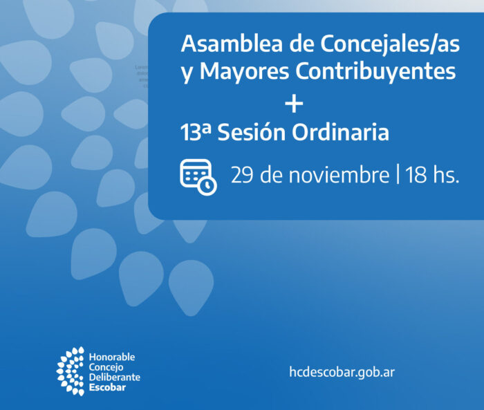 Asamblea de Concejales y Mayores Contribuyentes en el HCD de Escobar