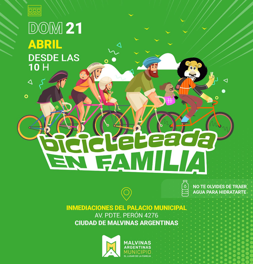 Llega la 2da edición de “Bicicleteada en familia”, a Malvinas Argentinas