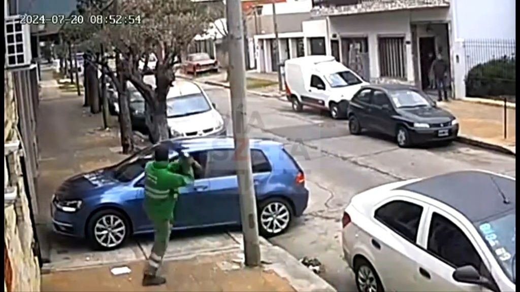 En San Isidro fueron robar un auto pero el barrendero los corrió a escobazos