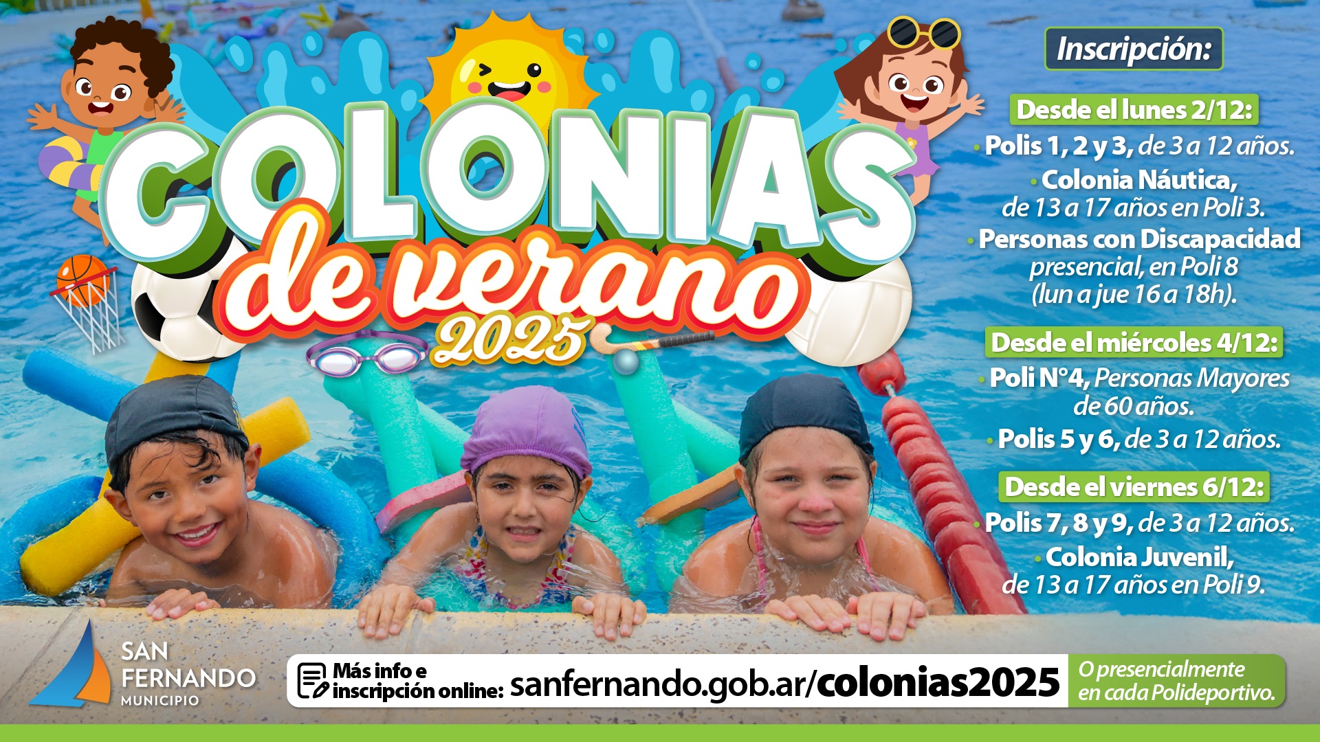 Empieza la inscripción online de las Colonias de Verano 2025 de San Fernando