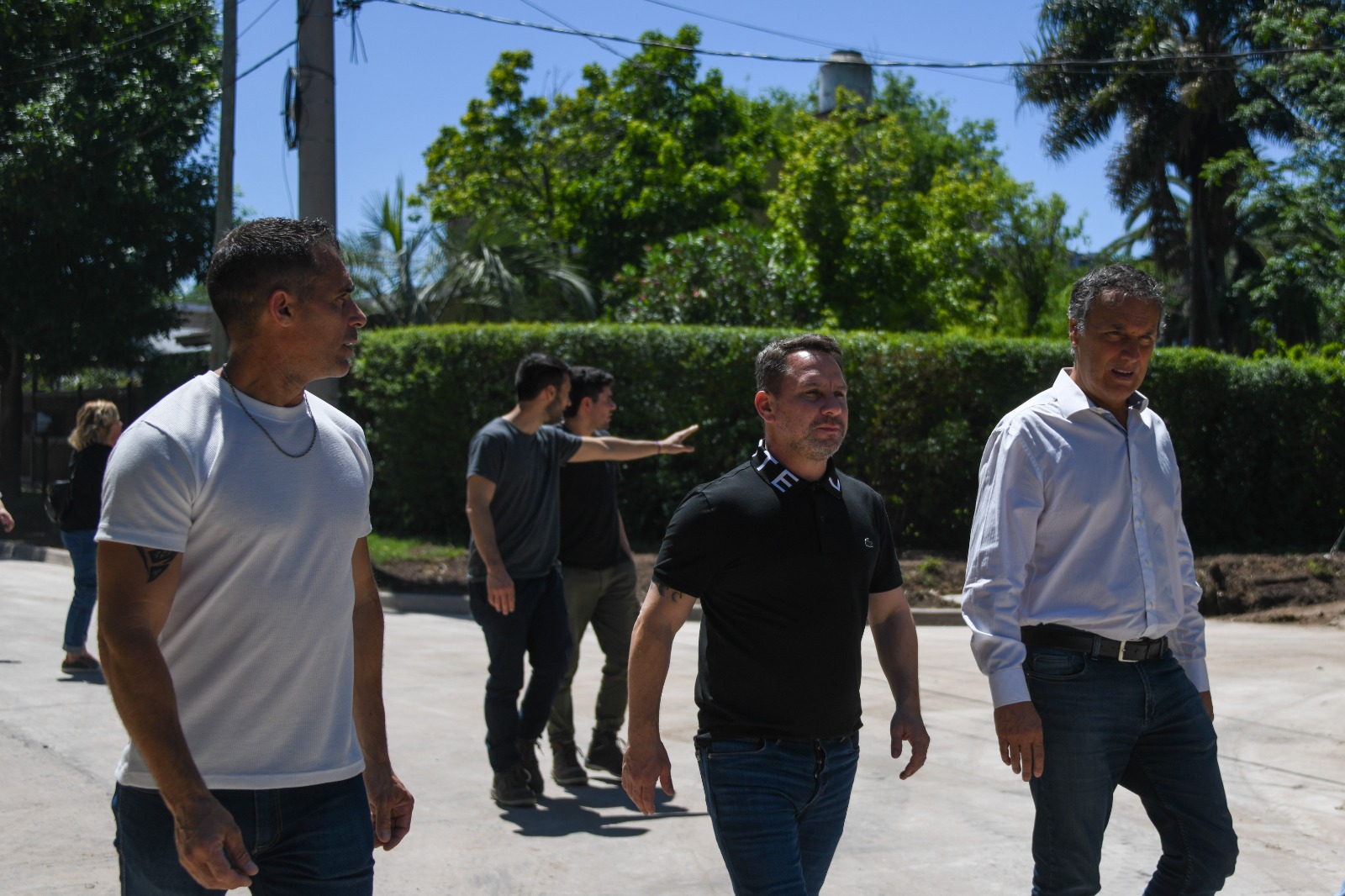 Pablo Descalzo, y Daniel Larrache, supervisaron obras del municipio en conjunto con la Provincia