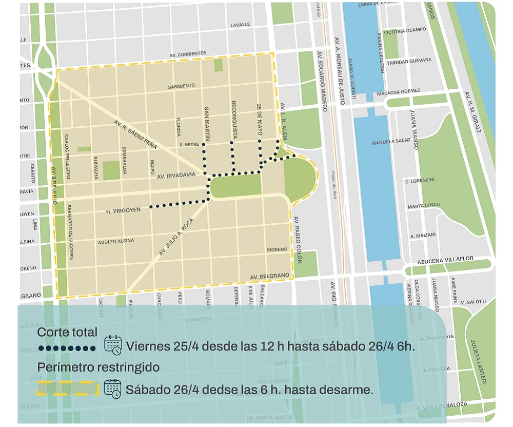 El mapa de los cortes de calles por la misa homenaje al Papa Francisco en la Catedral