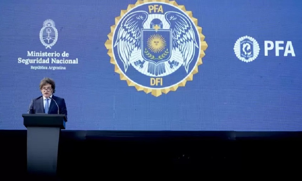 Javier Milei y Patricia Bullrich presentaron la nueva agencia de la Policía Federal