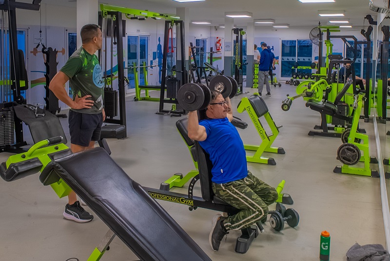 Juan Andreotti presentó la ampliación y renovación del Gimnasio de musculación del Poli N°3