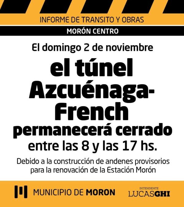 Corte en el túnel Azcuénaga-French por obras en la estación Morón