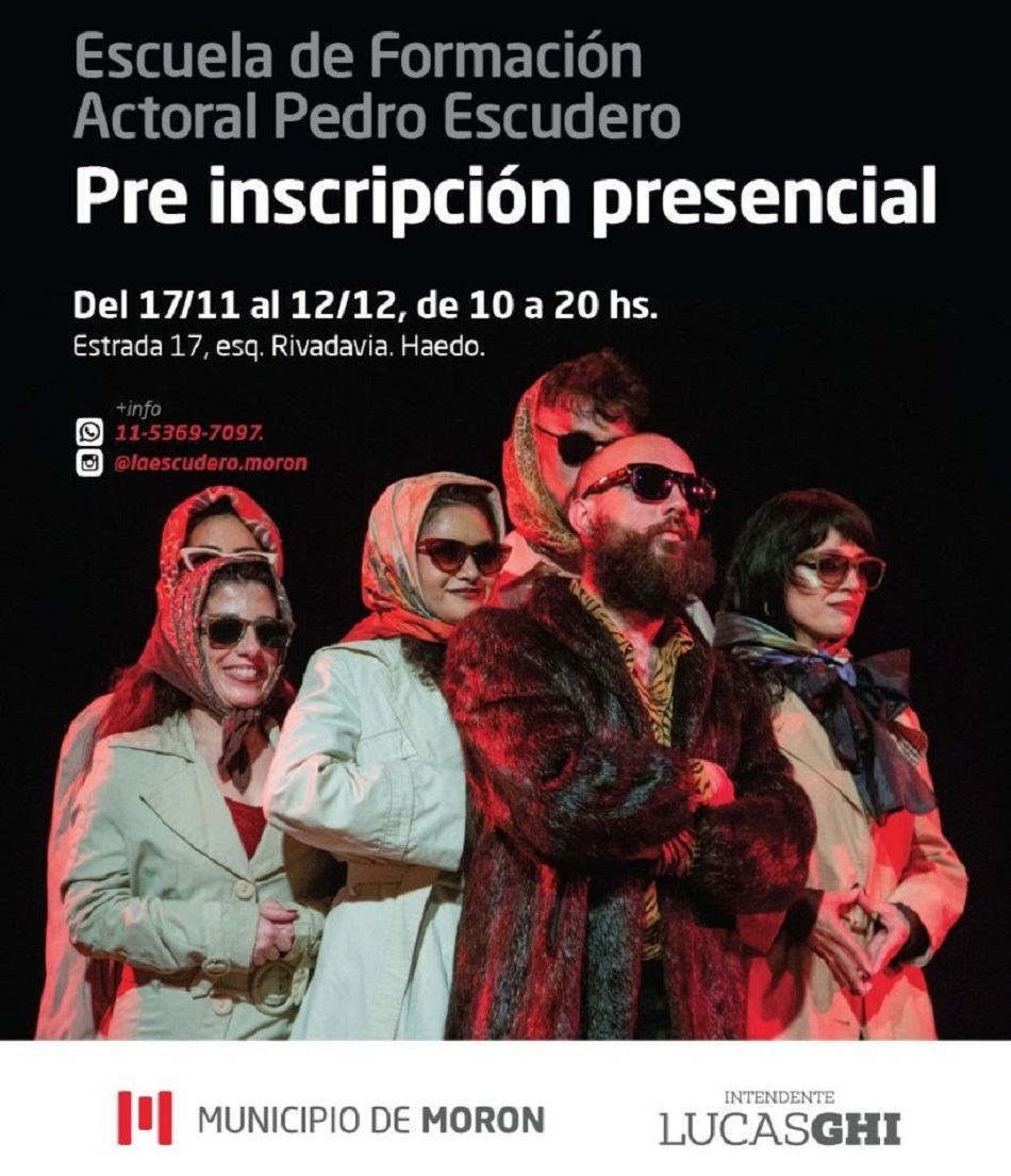 Morón abre la preinscripción a la Escuela de Formación Actoral Pedro Escudero