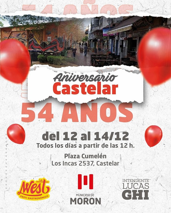 Castelar celebra un nuevo aniversario con actividades culturales y musicales