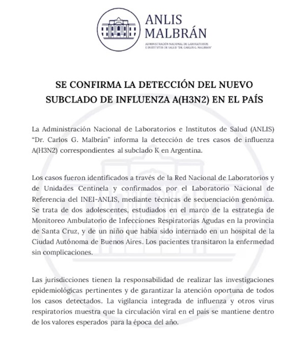 Detectaron los primeros casos de la gripe A (H3N2), Provincia refuerza la vacunación