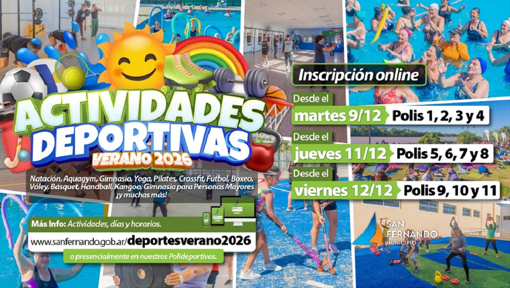 Empieza la inscripción a las actividades deportivas de verano 2026 en San Fernando