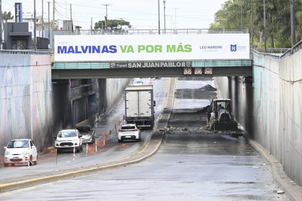 Malvinas Argentinas: Comenzaron los trabajos de repavimentación del Túnel San Juan Pablo II