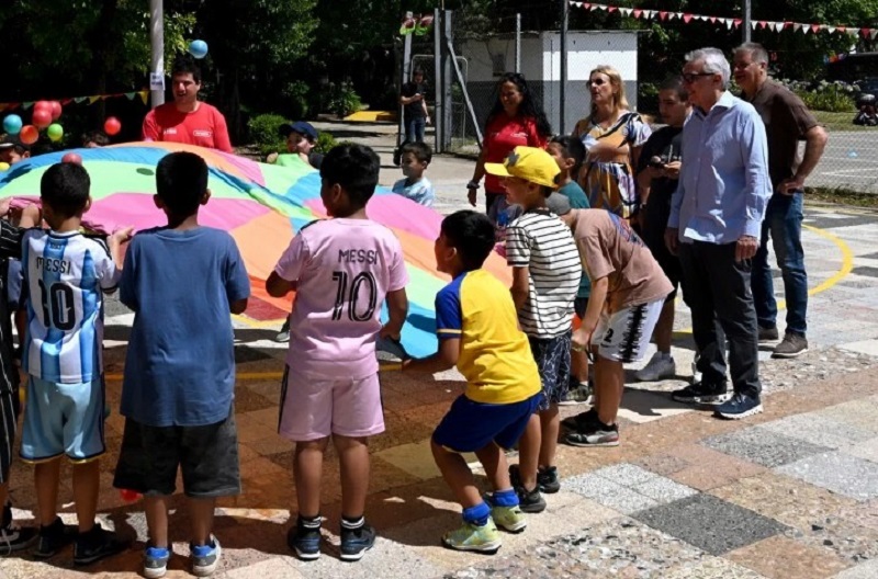 Julio Zamora visito y realizo un relevamiento de las obras del polideportivo de General Pacheco