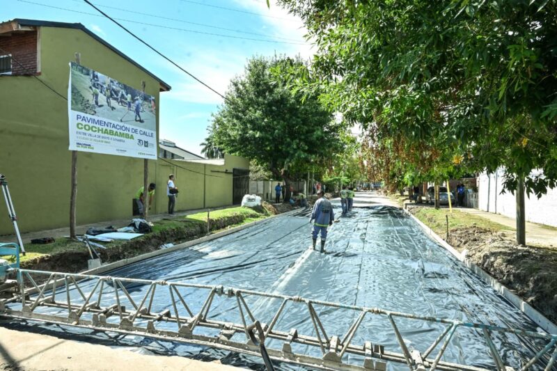 Nardini supervisó el avance de obra de la calle Cochabamba