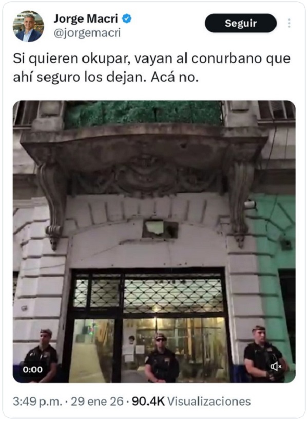 Jorge Macri mencionó al conurbano como tierra de okupas y hubo cruce