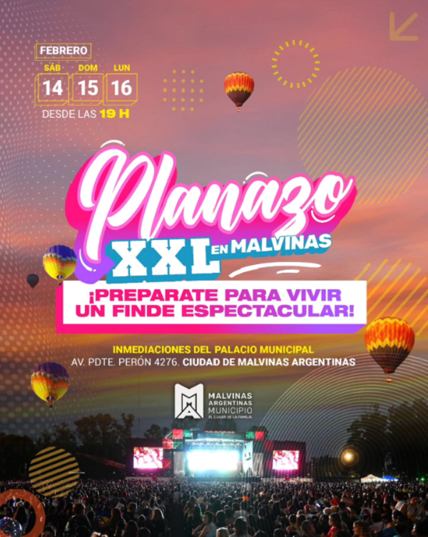 Se viene Planazo XXL en Malvinas Argentinas