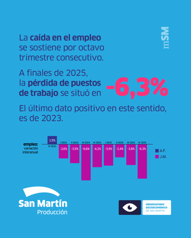 Gran caída del empleo y la capacidad instalada en las industrias de San Martín