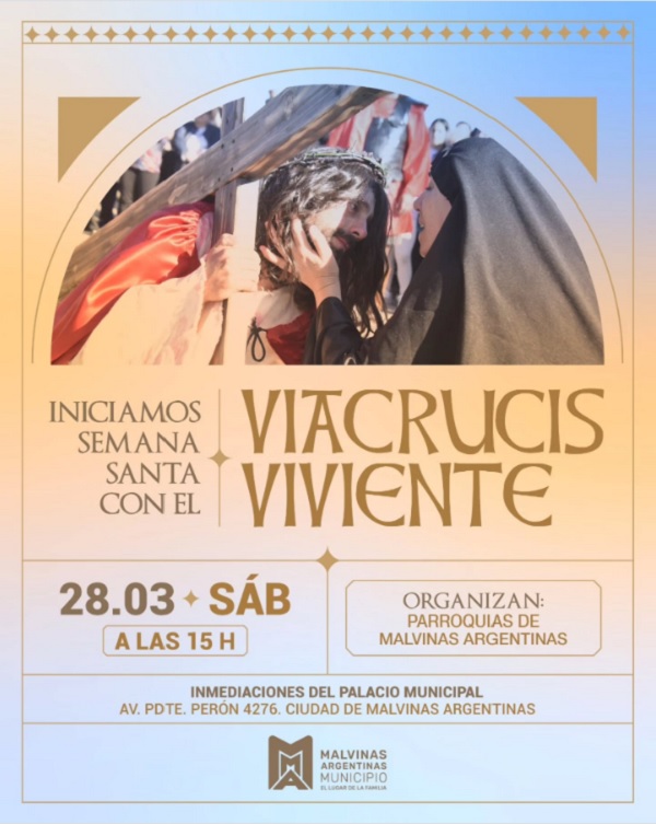 Malvinas Argentinas inicia Semana Santa con el tradicional Vía Crucis Viviente