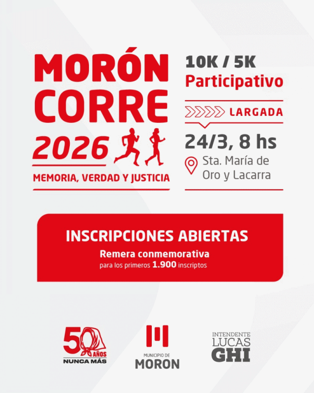 Morón vuelve a correr por la Memoria, la Verdad y la Justicia