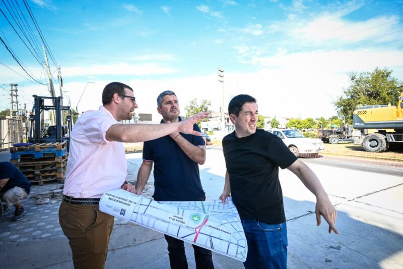 Nardini y Caggiano recorrieron la obra de repavimentación de la Ruta Provincial N° 24 (ex Ruta 197)