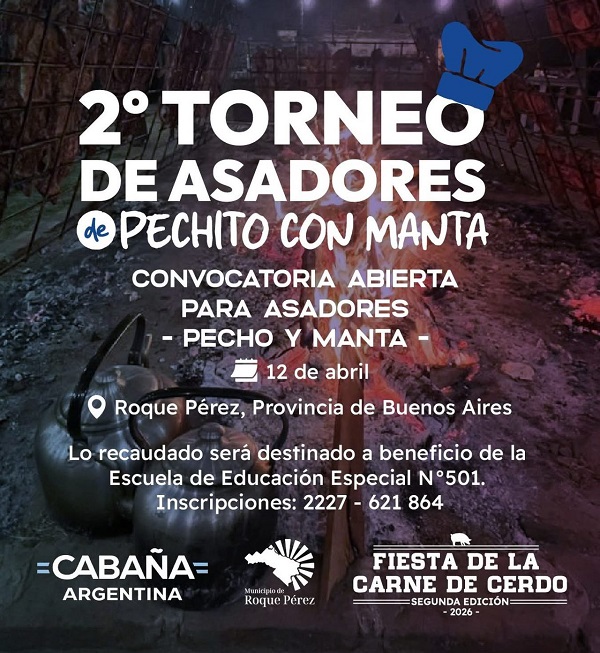 Roque Pérez vuelve a encender las parrillas con la 2° Fiesta de la Carne de Cerdo