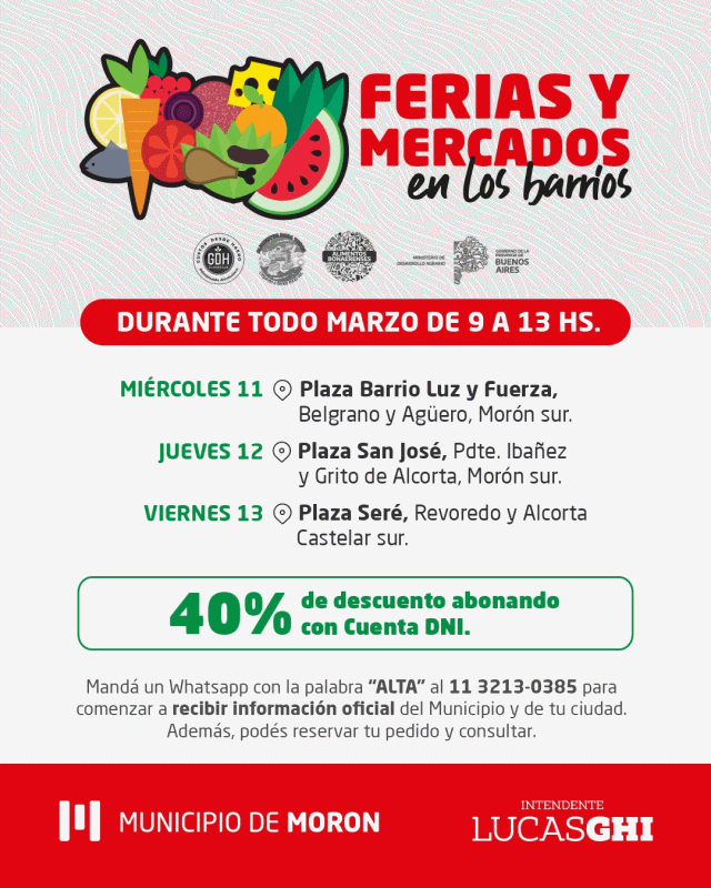 Volvieron las ferias y mercados a los barrios de Morón