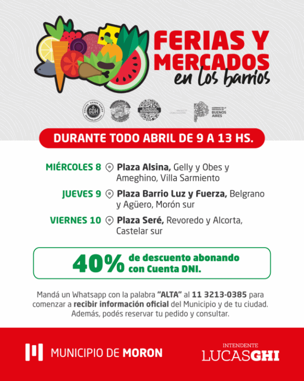 Continúan las Ferias y Mercados en los barrios de Morón