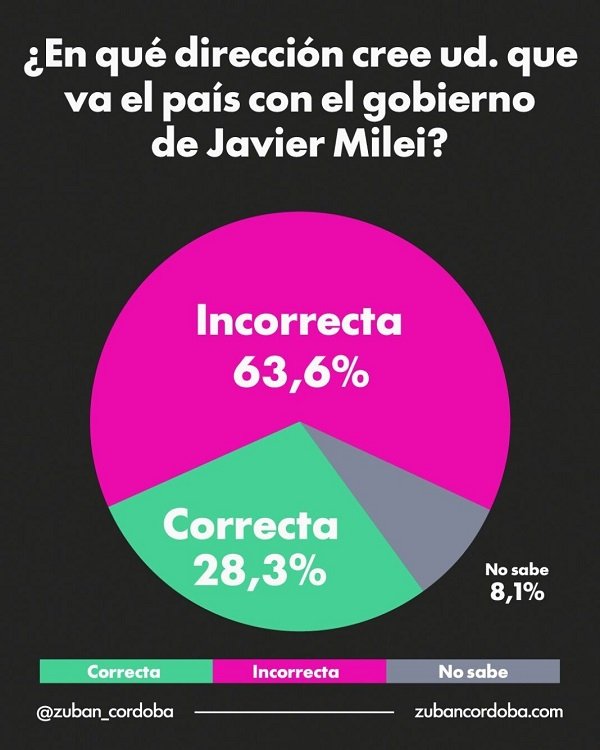La desaprobación a Milei llega al 65% y marca un nuevo récord