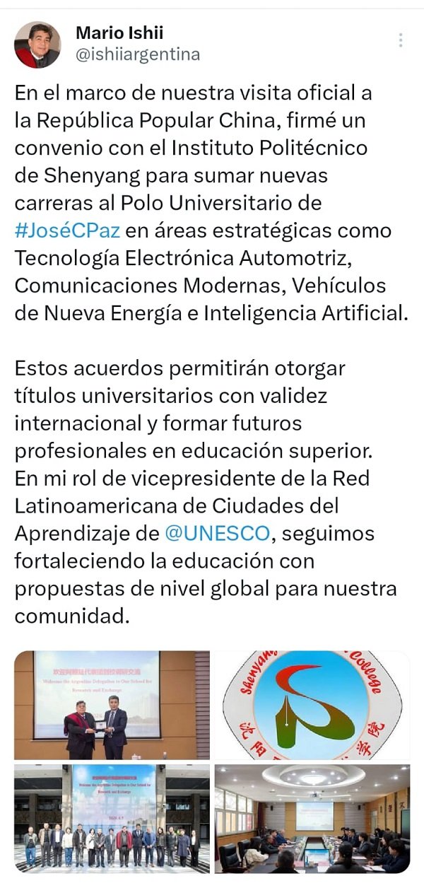 Mario Ishii suma carreras al polo universitario de José C. Paz