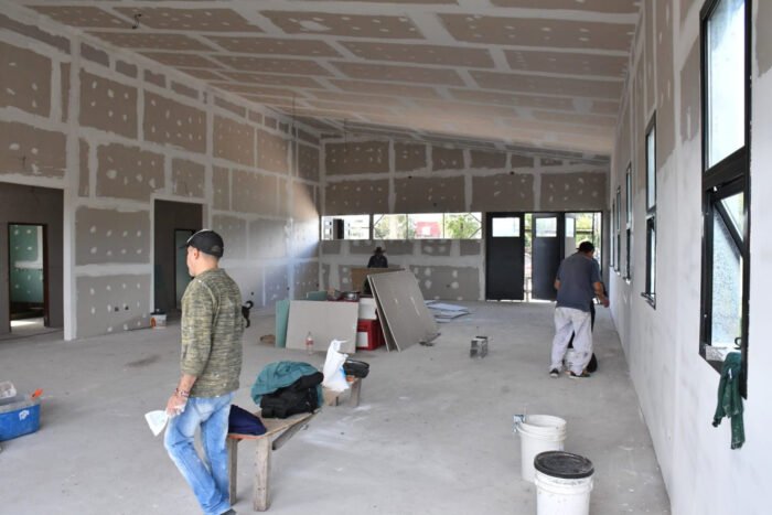 Avanza la construcción de un nuevo SUM en el Parque Deportivo El Palomar