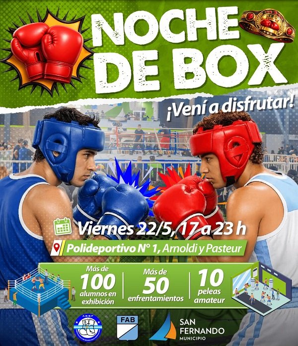 El viernes, San Fernando tendrá una nueva ‘Noche de Box’ en el Polideportivo N°1