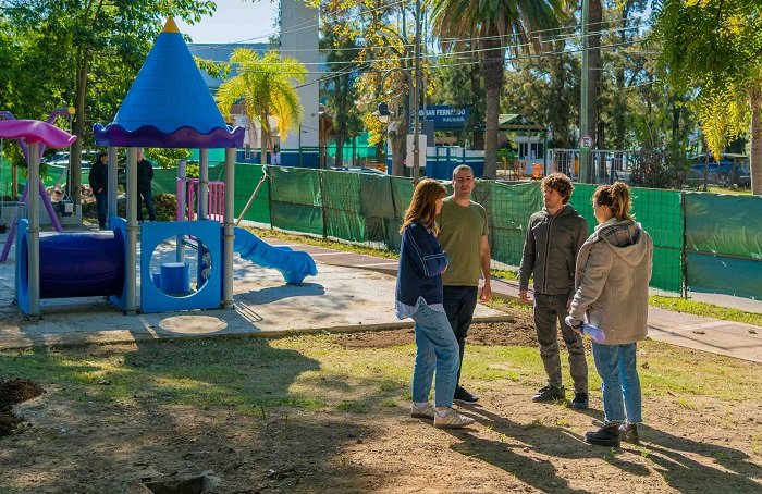 Juan Andreotti recorrió la última etapa de obra de un nuevo parque alrededor del Tren de la Costa