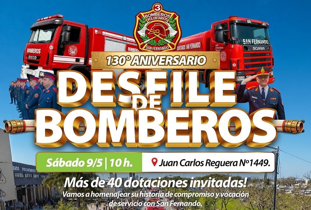 Los Bomberos de San Fernando festejan sus 130 años con un gran desfile