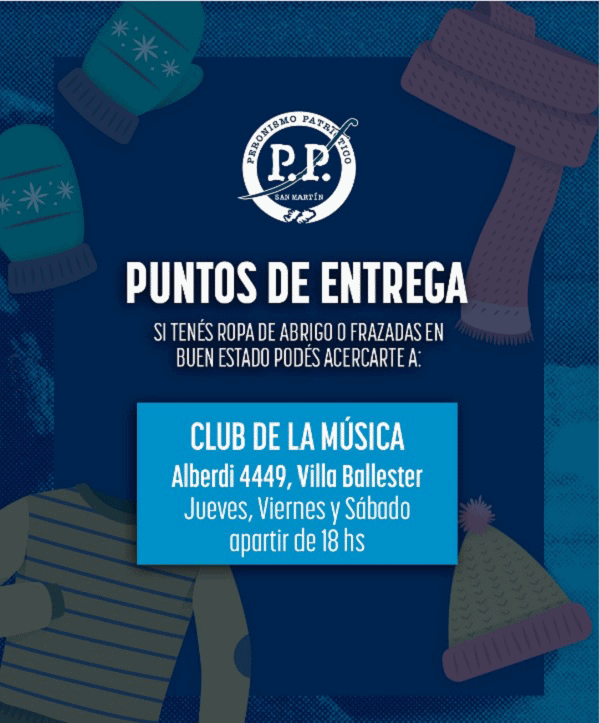 Arranca la campaña solidaria 'Una Patria que Abrigue' en San Martín