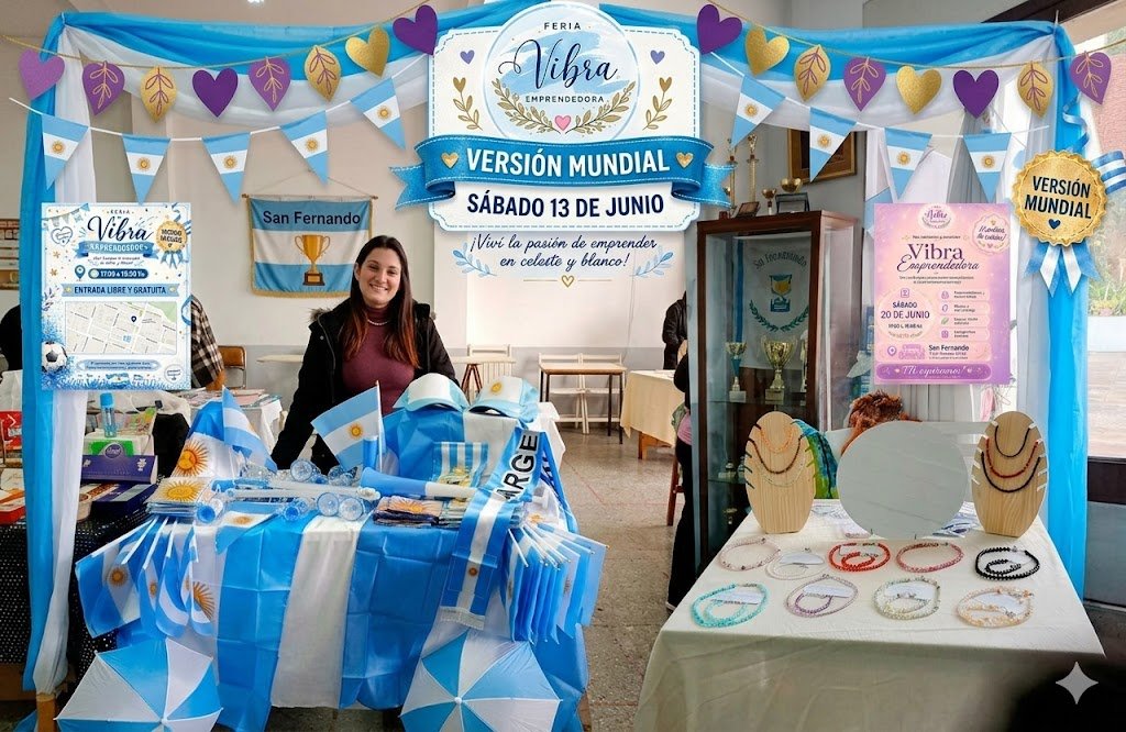 Vibra Emprendedora: El latido del diseño local y la pasión celeste y blanca inundan San Fernando
