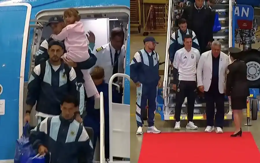 Llegó el avión de la Selección argentina a Ezeiza con bienvenida de los Granaderos y los hinchas