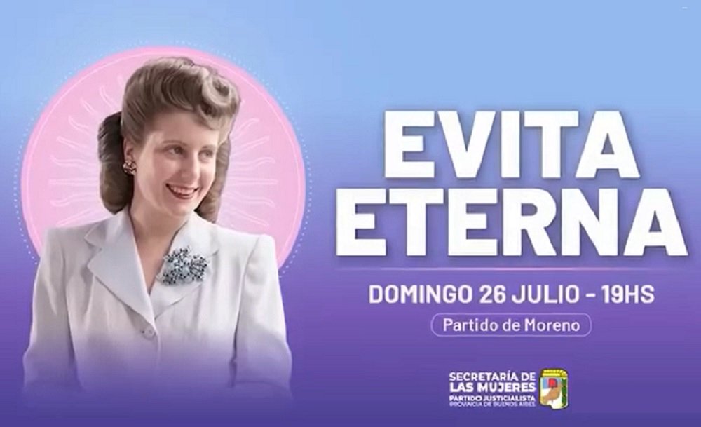Mariel Fernández encabezará el acto homenaje a Eva Perón