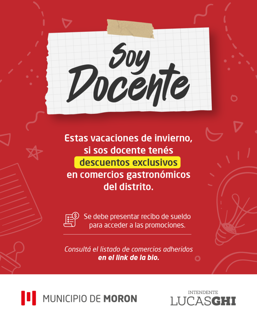 Morón lanza un programa de beneficios para docentes en vacaciones de invierno