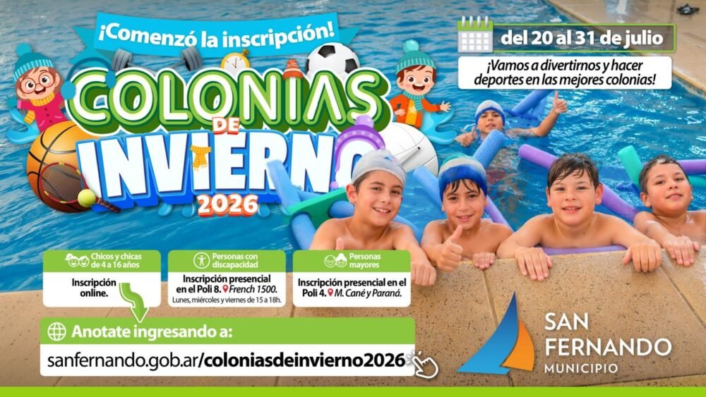 San Fernando inició la inscripción a sus Colonias de Invierno 2026