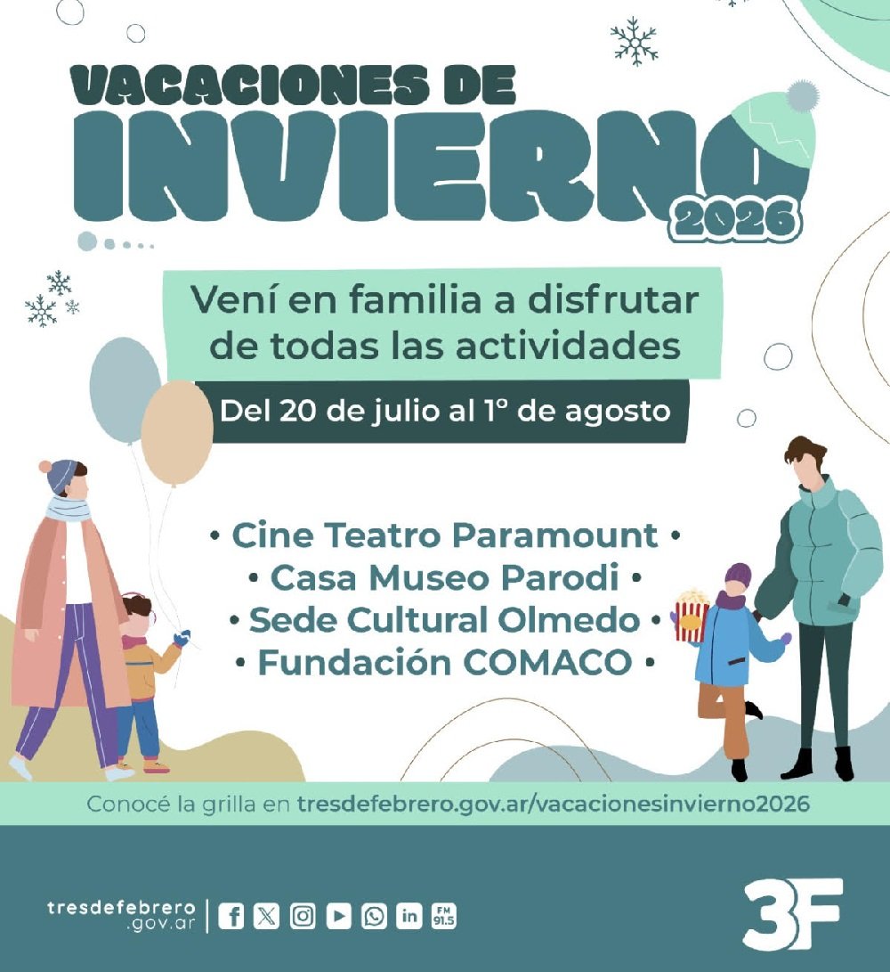 Tres de Febrero propone grandes actividades para las vacaciones de invierno
