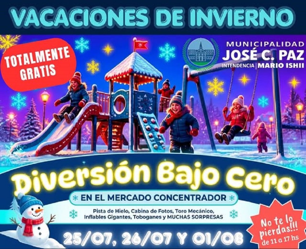 Vacaciones de invierno: Diversión bajo cero en José C. Paz