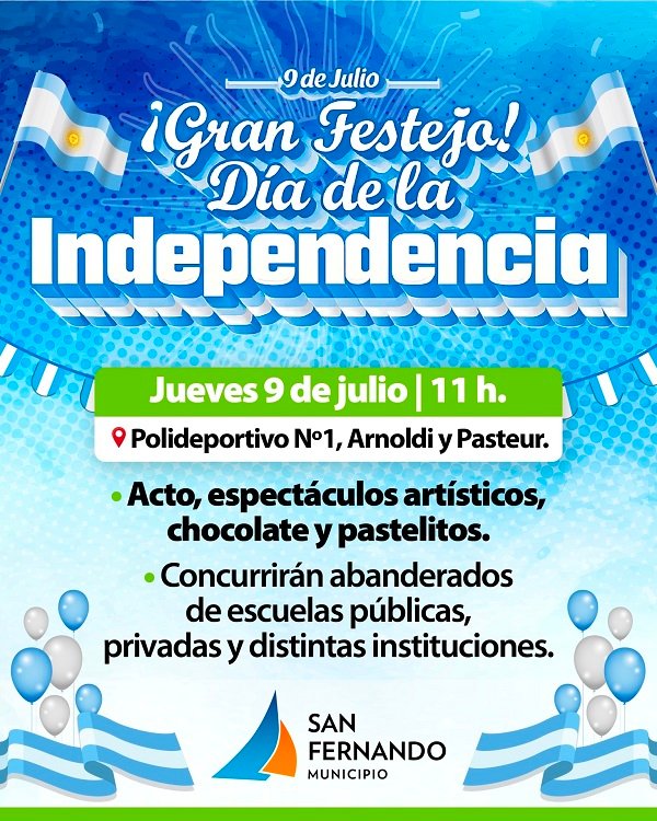 San Fernando invita a un acto cívico el 9 de Julio