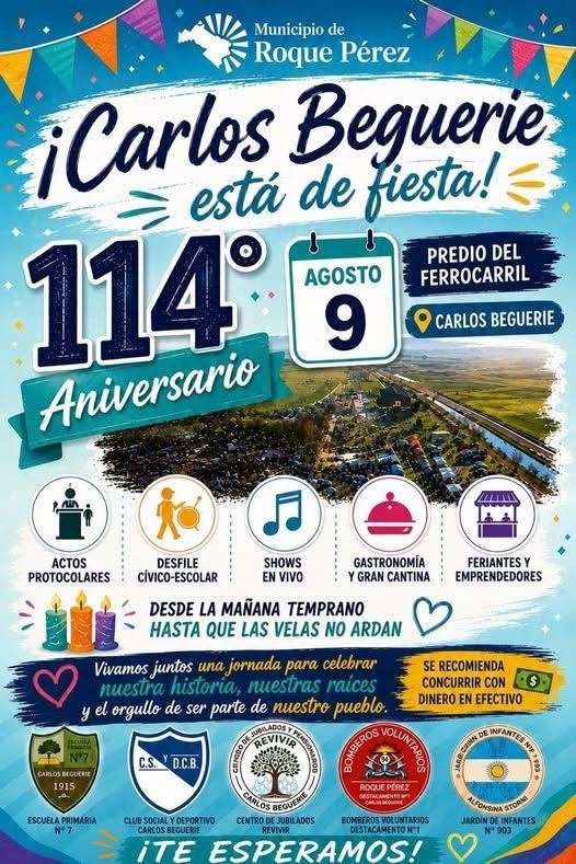 Carlos Beguerie celebra 114 años con una gran fiesta popular