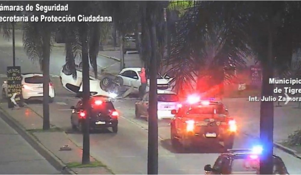 Distracción al volante y vuelco en General Pacheco