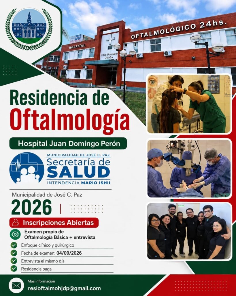 Hospital Oftalmológico Juan Domingo Perón, José C. Paz – Convocatoria 2026 2