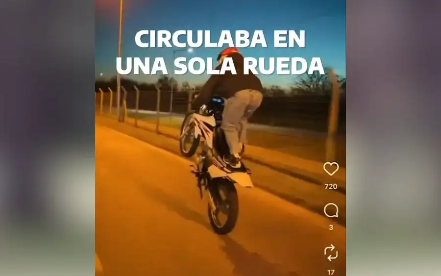Inhabilitado por realizar maniobras imprudentes en moto en plena ruta