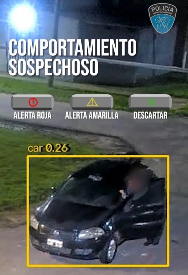 La Policía Municipal de San Miguel recuperó un auto robado tras detectar a los delincuentes con IA