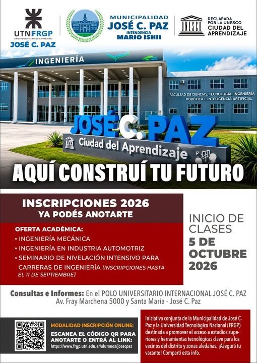Llegan las carreras de Ingeniería de la UTN al Polo Universitario Internacional José C. Paz