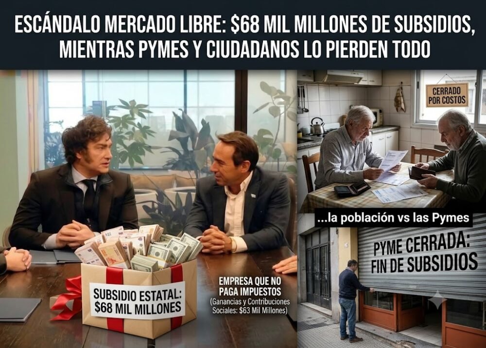 Mercado Libre recibe 68 mil millones en subsidios mientras los argentinos pagan el costo de la austeridad