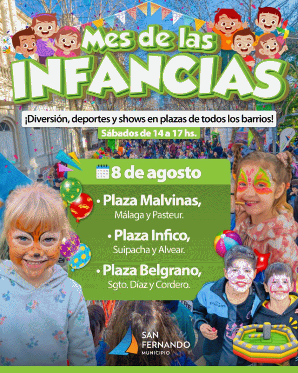 Nueva programación del “Mes de las Infancias” con shows y juegos en plazas de San Fernando