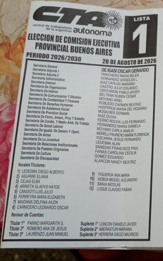 Este jueves 20 la CTA "Autónoma" renueva autoridades