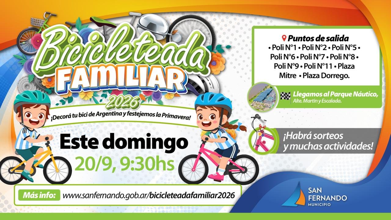 El próximo domingo volverá la Bicicleteada Familiar a San Fernando
